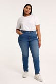 Thumbnail Slim Jeans High Waist | Sininen | Naiset | Kappahl