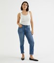 Thumbnail Tapered jeans Mid waist | Blå | Dam | Kappahl